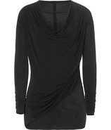 Black Side-Drape Top With Lace