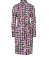 Green/Orchid Printed Button Down Dress