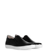 Black Airtex Leather Mid Cut Slip-Ons