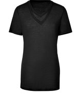 Black Double V-Neck Tee