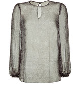 Beige/Black Silk Top