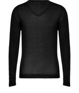 Black V-Neck Wool Pullover