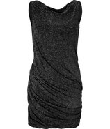 Black Draped Lurex Dress