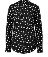 Black/White Polka Dot Cotton Shirt