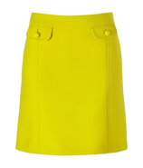 Dazzling Yellow A-Line Wool Skirt