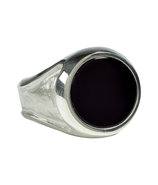 Silver Ring With Black Natural Stone