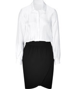 White and Black Combo Dress