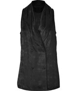 Black Patterned Silk Bree Top