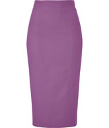 Mauve Wool Pencil Skirt
