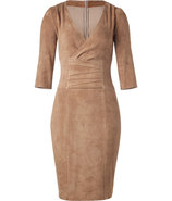 Camel Stretch Leather Dress