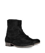 Black Wrinkled Suede Boots