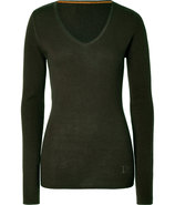 Moss Green Cashmere V-neck Pullover