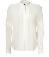 Ivory Silk Pleated Richmond Shirt