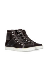 Charcoal Suede High Top Sneakers