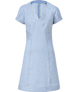 Pale Denim Cap Sleeve A-Line Dress