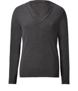 Anthracite Double V-Neck Sweater