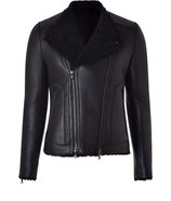 Black Shearling Biker Jacket