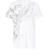 White Oversized Eagle Print Cotton T-Shirt
