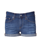 Blue Denim Roll-Up Pixie Shorts