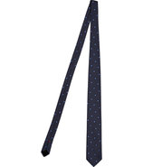 Blue Dotted Cotton-Silk Tie
