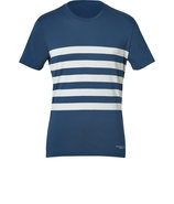 Pale Indigo Striped Cotton Piper T-Shirt