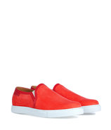 Orange Cotton Corduroy Slip-Ons