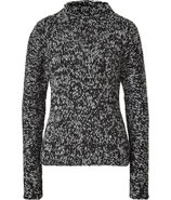 Black and Grey Knit Turtleneck Clare Pullover