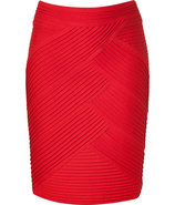 Flame Red Cross Pleated Skirt