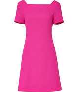 Hot Pink Roxanna Wool-Crepe Shift Dress