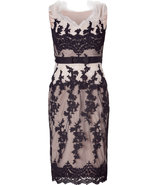 Black and Nude Off Shoulder Lace Dress