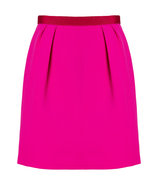 Fuchsia Pleated Wool Skirt