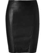 Black Stretch Leather Skirt