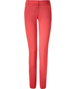 Neon Coral Cropped Cigarette Pants