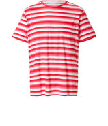 Red/White Cotton-Modal Striped T-Shirt