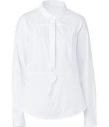White Satin Pinstriped Poplin Shirt