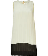 Ivory/Black Micro Pleated Dress