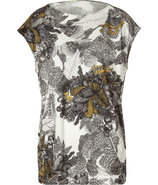 Black and White Printed Silk Jersey Top