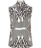Black/Taupe Patterned Sleeveless Blouse