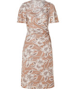 Nude Hibiscus Wrap Front Silk Jersey Dress