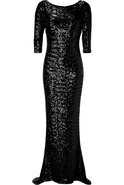 Black Allover Sequined Gown