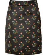 Black/Cinnamon Pattern Pencil Skirt