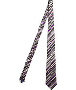 Black/Violet Striped 9cm Silk Tie