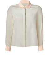 Silver/Blush Silk Blouse
