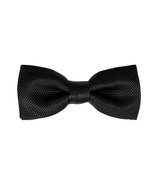 Black Woven Silk-Cotton Bow Tie