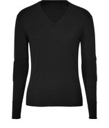 Black Wool Somerford Moto V-Neck Pullover