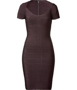 Mahagony Scoop Neck Bandage Dress