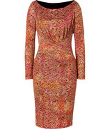 Salmon Bamboo Print Silk Jersey Dress