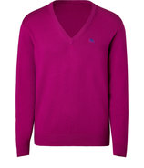 Magenta V-neck Pullover