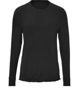 Black Cotton Long Sleeve Pocket Tee