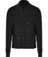 Black Double-Breasted Knit Jacket